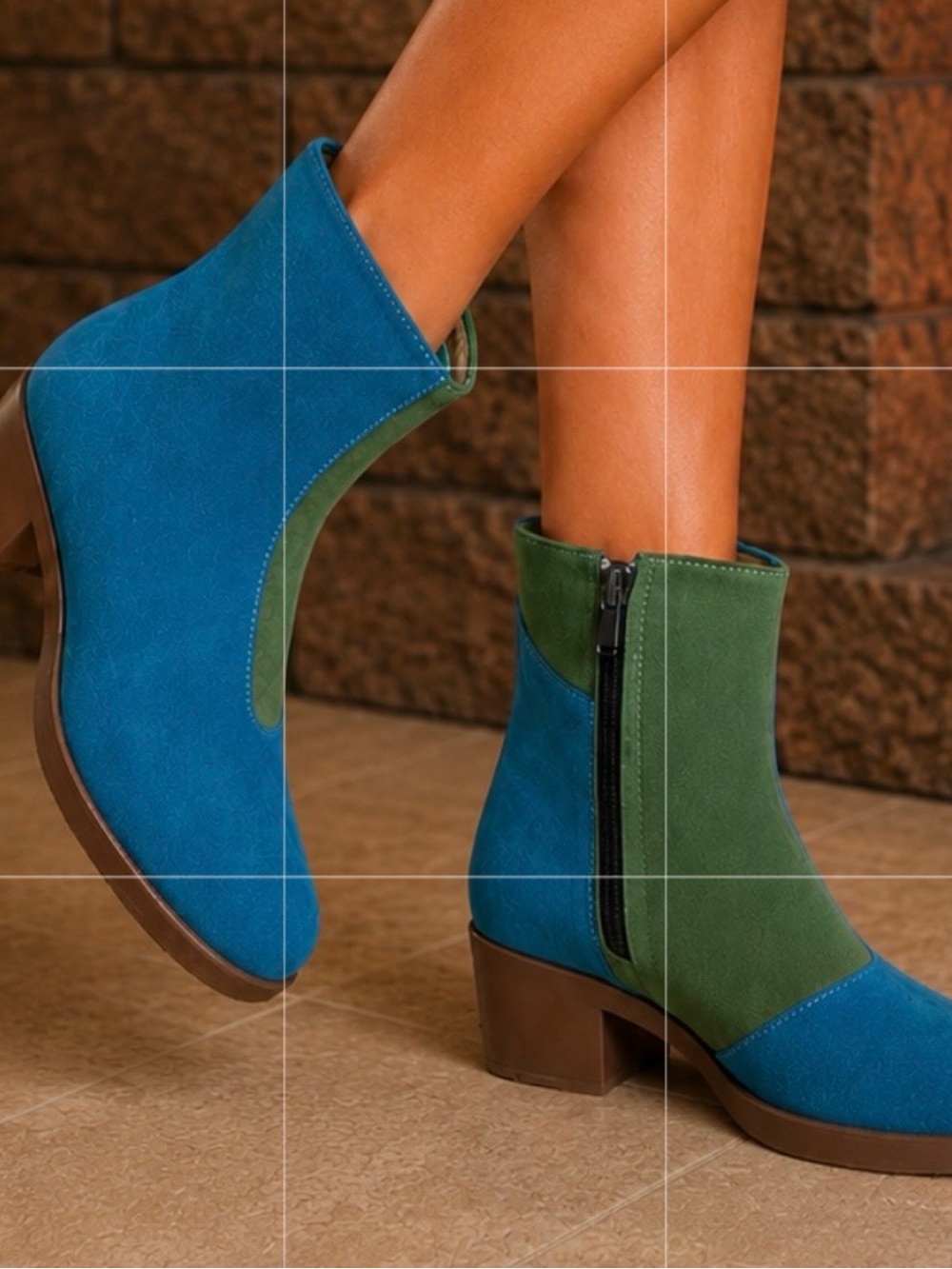 LAZO Teal & Green Suede Ankle Boots - Women's Stylish Side-Zip Booties
